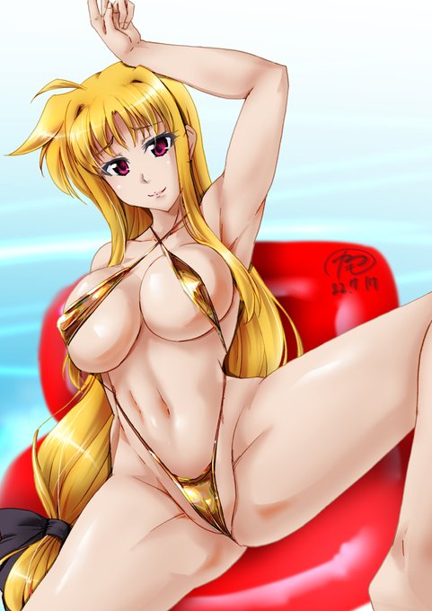 気分転換に、暑いのでフェイトさん、連休なのでゴールデンビキニです。 