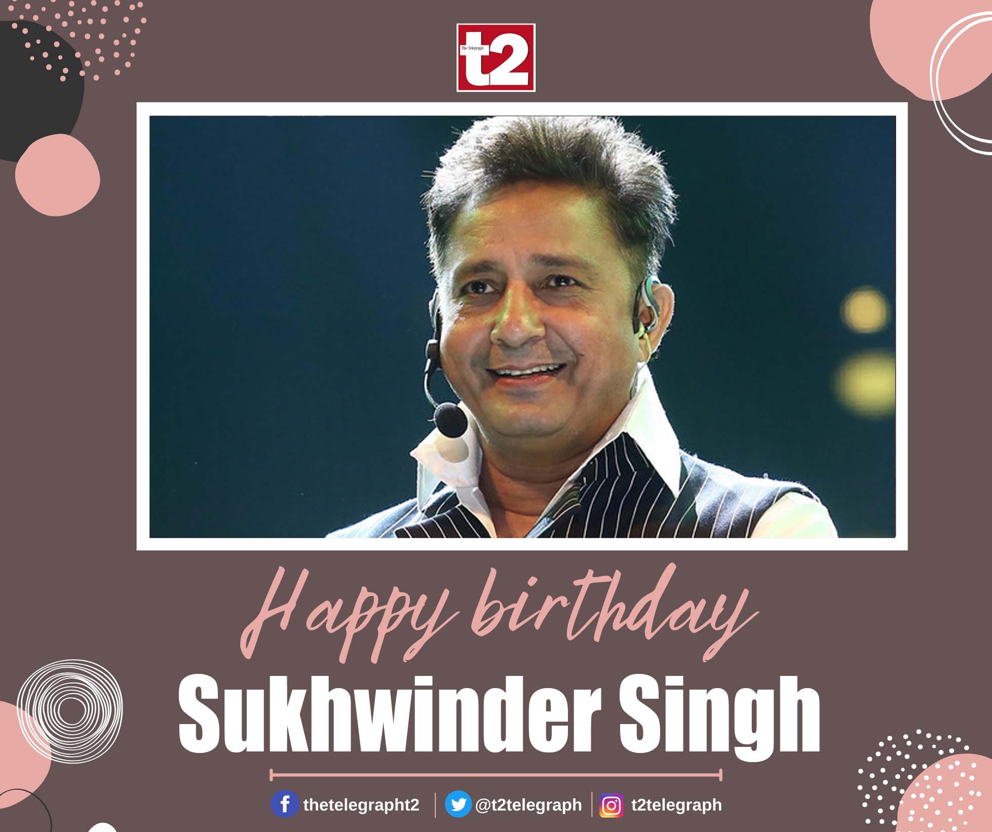 The man with the silken voice who has brought alive many a melody. Happy birthday Sukhwinder Singh 