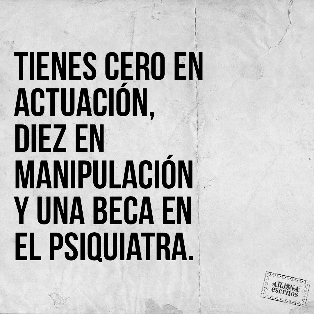 ArjonaEscritos's tweet photo. Tienes cero en actuación, diez en manipulación y una beca en el psiquiatra. ⋆ᴘɪɴɢᴜ̈ɪɴᴏs ᴇɴ ʟᴀ ᴄᴀᴍᴀ🎙༄✮⋆ @Ricardo_Arjona https://t.co/9Lz050wC2W
