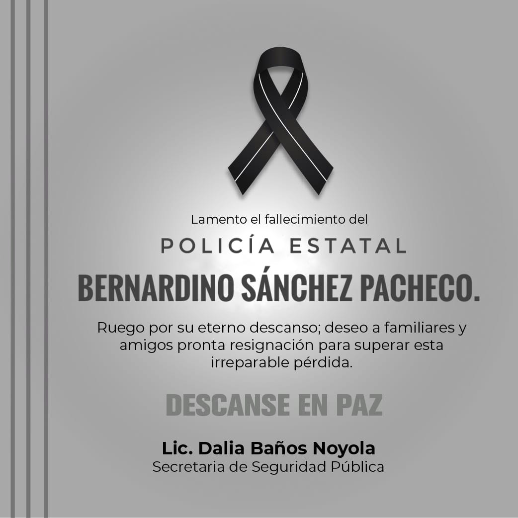 DaliaBnoyola's tweet photo. Lamento profundamente  la pérdida de la vida, en el cumplimiento de su deber, de un entrañable elemento de la @Policia_GobOax, por lo cual he instruido a todas las fuerzas de seguridad mantener activo despliegues operativos en la región de la Cuenca del Papaloapan. https://t.co/5Of3Mcf73r