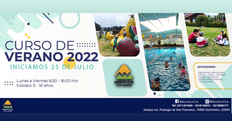 MonteSurClub's tweet photo. ¡CURSO DE VERANO! 𝗜𝗡𝗜𝗖𝗜𝗔𝗠𝗢𝗦 𝗘𝗟 𝟮𝟱 𝗗𝗘 𝗝𝗨𝗟𝗜𝗢 🏊🏀⚽️🚴‍♂️🥳 Estamos a una semana para iniciar nuestro Curso de Verano. Tenemos un programa de actividades divertidísimas. Juega básquet, fútbol, voleibol, actívate en la alberca y mucho más.  #MonteSurClub #verano2022 https://t.co/vofQTokE2m