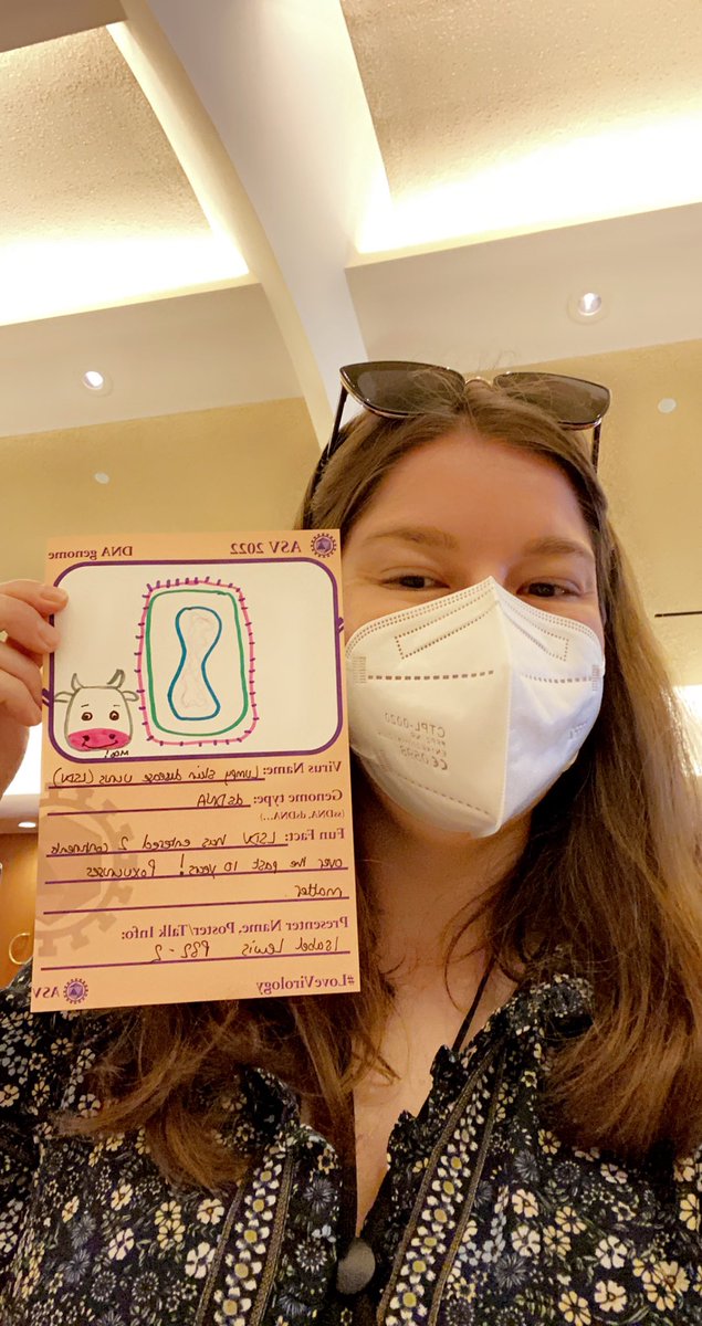 I’ve made my lumpy skin disease virus trading card at #ASV2022😁 Come find me it you want to learn more about this Poxvirus 🦠#poxrocks #phdlife