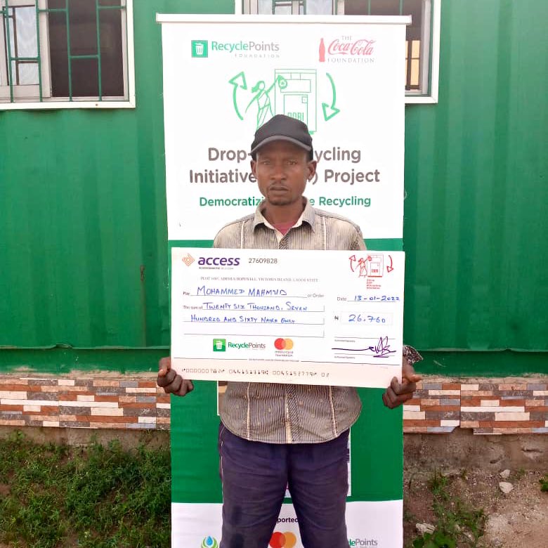 Mohammed Mahmud is one of our WastePickers in Owerri, he deposits his recyclables at our Recycling Bank in Owerri City of Imo State. 

His waste recovery &amp; recycling activities fetch him a stable income every week. Thanks to our partners <a href="/CocaColaCo/">The Coca-Cola Co.</a> Foundation &amp; <a href="/MastercardFdn/">Mastercard Foundation</a>