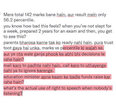 seeyainfuture's tweet photo. @dpradhanbjp @DG_NTA 
We're supposed to be the future of our country, right?
We're supposed to have the freedom of speech, right? 
This country is a democracy, right?
We're paying our taxes, right?
And this is what we get?
#JEEStudentsWantJustice #JEEAspirantsFutureMatters https://t.co/Bm7pokHB7X