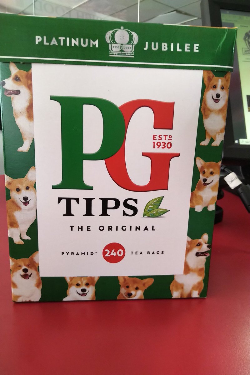 Calling all Corgi lovers......isn't this the cutest box of tea with the Queen's Corgi's all over it that just arrived. Now instock at our Whitby shop and online thru our website simplybritishfoods.com