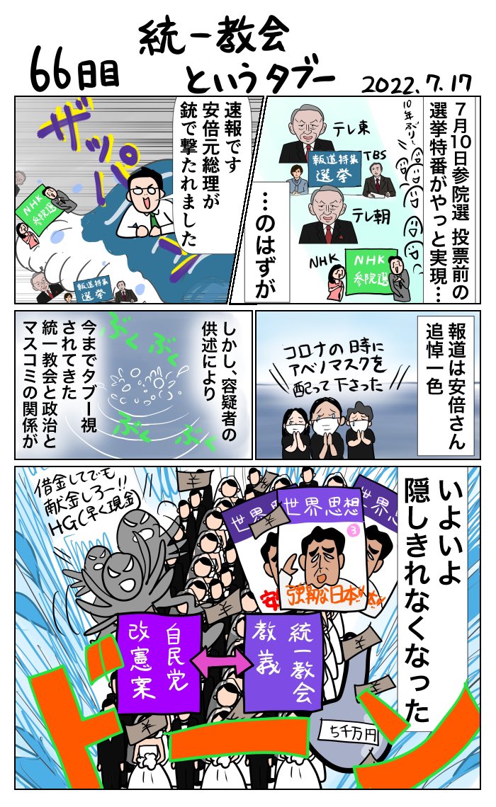 #100日で再生する日本のマスメディア 
66日目 統一教会というタブー 