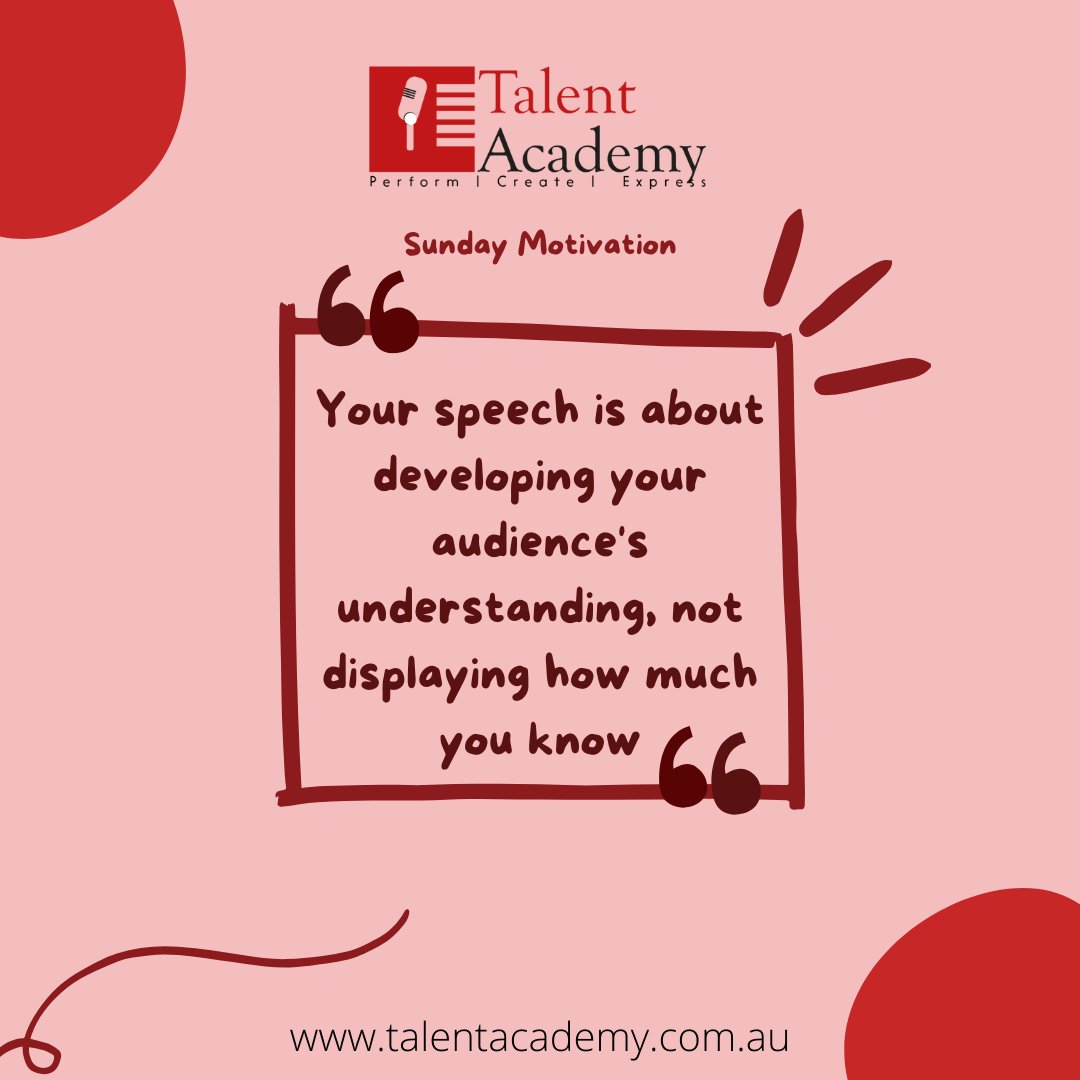 Sunday night is a great time to work out any of the last kinks in your speech before presenting on a Monday morning. But don't spend too much time going over it again and again. Make sure to get a goodnight's sleep.

#TalentAcademy #Motivation #PublicSpeaking #SundayFunDay