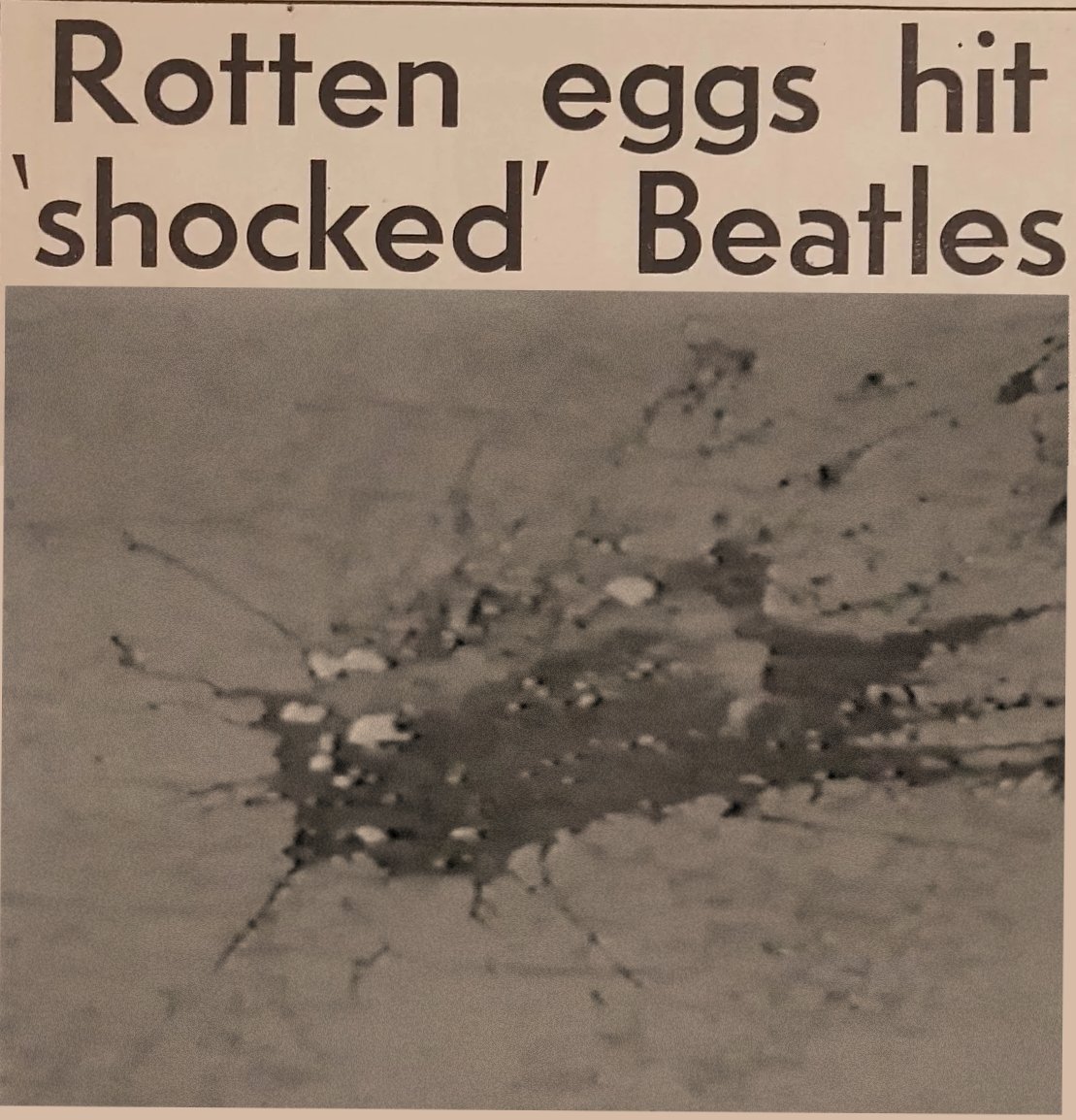 Bob Katter throws eggs at The Beatles, before being rescued by police from a mob of angry fans. Bob visits their hotel a few days later and explains the egging was an "intellectual response to Beatlemania", to which Lennon responds "shouldn't you be egging the crowd then?"