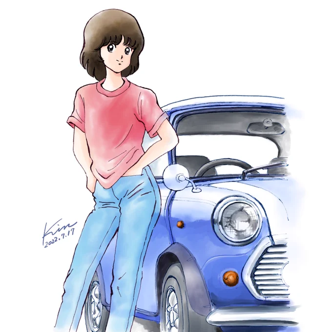 完成しました。「みゆきとMini」Miniはブルーに塗りました。赤やモスグリーンのイメージが強い車ですが、この爽やかなブルーも好きなんですよねみゆきに似合ってるかな☆ 