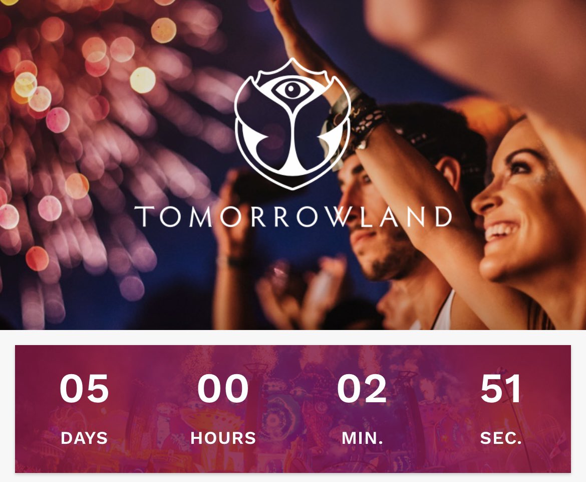 5 días para cumplir el sueño de nuestra vida
5 días para ir a Tomorrowland
🇧🇪🇧🇪🇧🇪🇧🇪🇧🇪🇧🇪🇧🇪