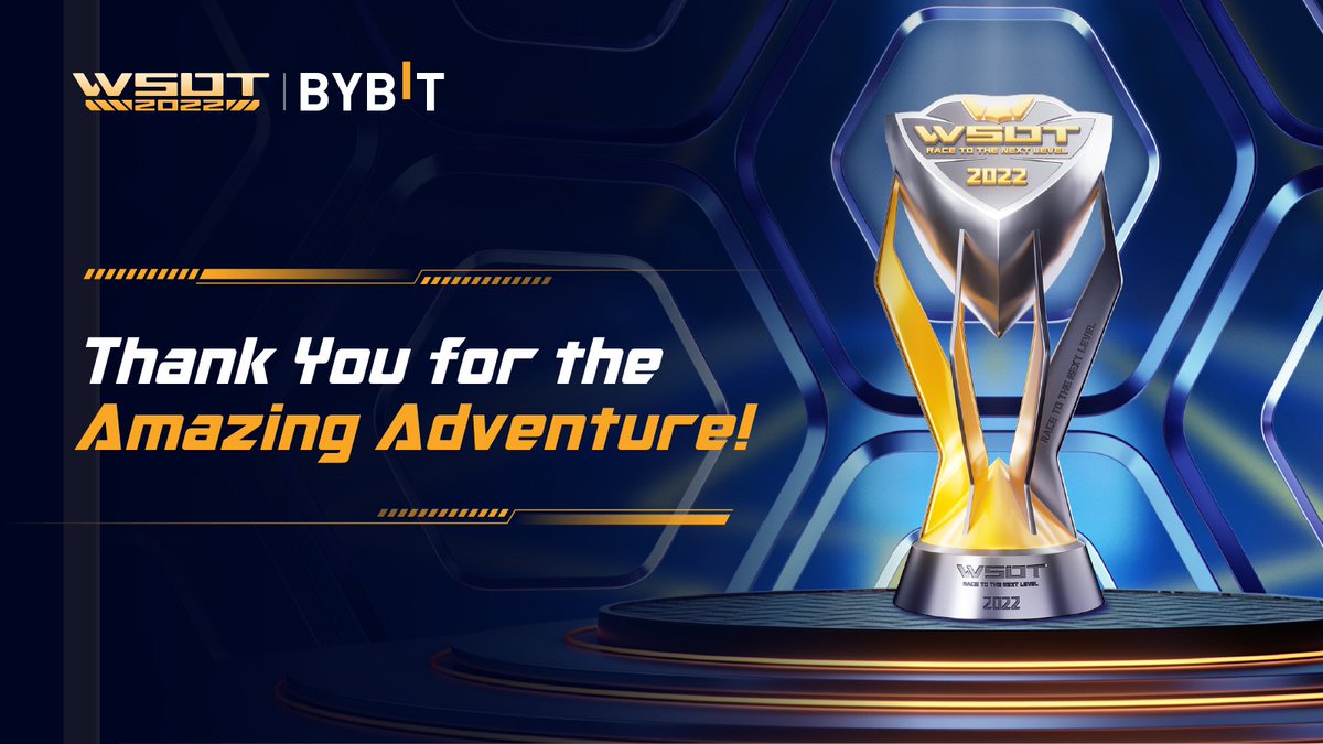 ⏰ #WSOT2022 is officially over!

🙌🏻 Thank you to everyone who has taken part in this year's WSOT, and we hope you have enjoyed the experience with us.

😎 Till next year! Check out our winners here: d.adx.io/go/MhRMpPHK

#Bybit #RaceToTheNextLevel