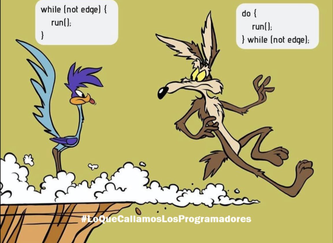 conchaasensio's tweet image. Me ha gustado mucho esta viñeta para entender la diferencia entre “while” y “do while” 😂