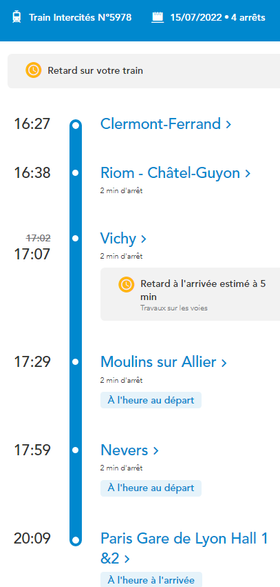 Sebourg's tweet photo. @SNCF Bjr, à la réservation l'Intercités n°5978 est censé arriver en gare de PARIS Bercy à 19h57. Cependant sur le suivi de train pr ce trajet, je vois que le train arrive en gare de Lyon avec plus de 10mn de retard. Dans quel gare dois-je m'attendre à arriver ? https://t.co/7UVtMGULOs