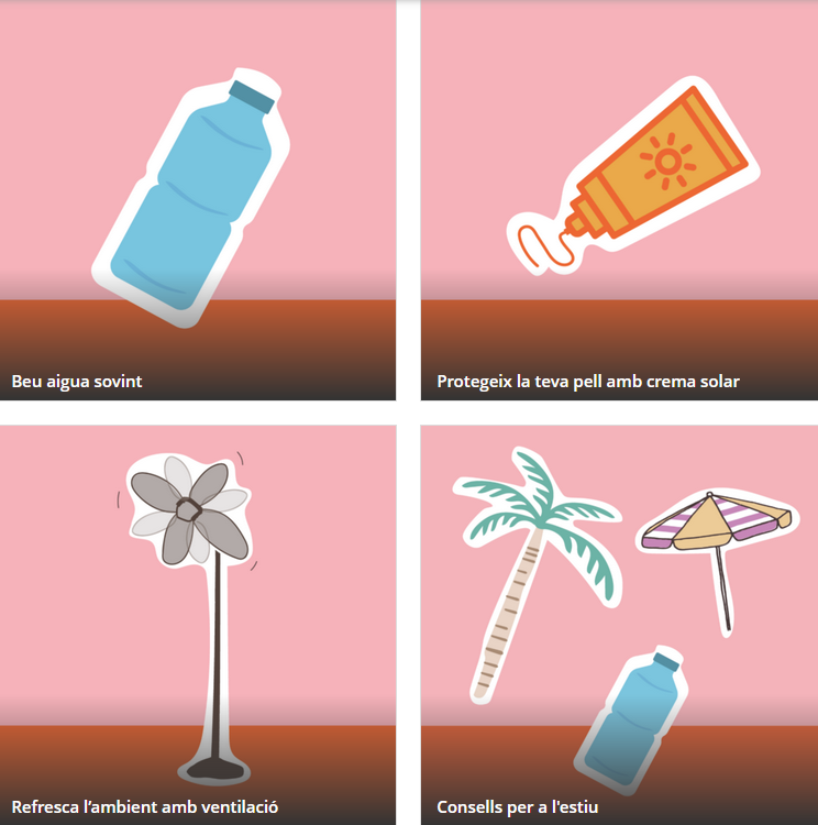 HTVCEbre's tweet photo. CONSELLS PER A L'ESTIU
💧Beu aigua sovint
🧴Protegeix la teva pell
🌞Evita sortir durant les hores de més sol
🌡Refresca l'ambient amb ventilació
🍉Menja fruita de temporada
🌳 Buscar zones fresques, com l'ombra d'un arbre
Aquí👉https://t.co/6E88guroSD
@salutcat #faestiu #estiu https://t.co/EthS4bcBR7