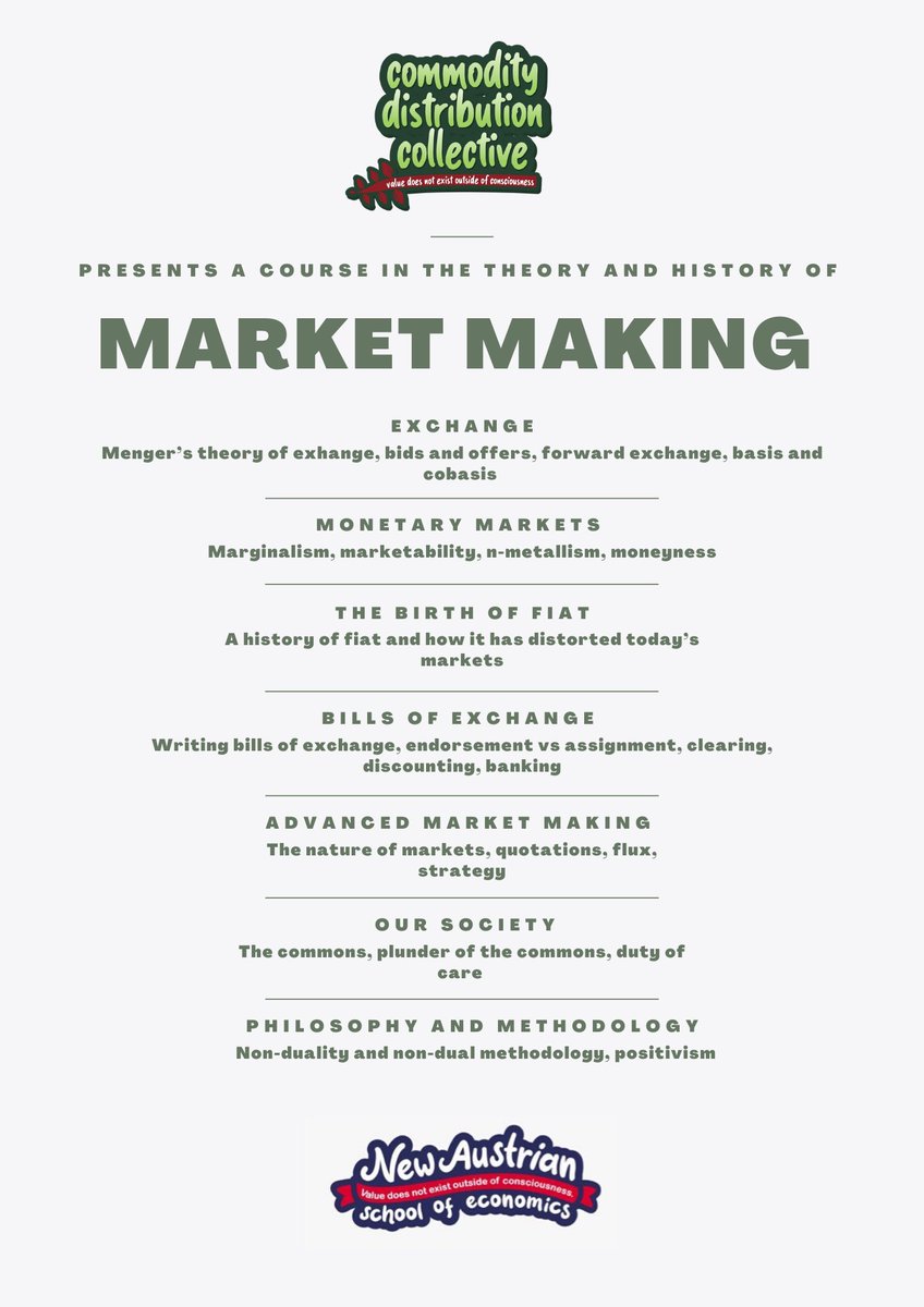 CDCollectives's tweet photo. An overview of our full market making course detailed below. Become a CDC member for free and register your interest.
Dates to follow…
https://t.co/AnnEdmi7lD
#marketmaking #CDC #billsofexchange https://t.co/E37vRlpaYw