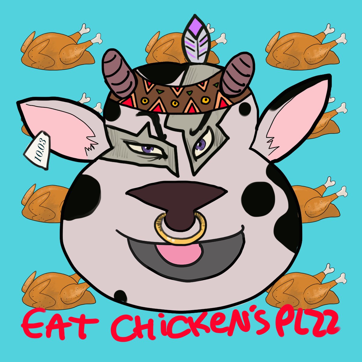 TheNotoriousPa8's tweet photo. Save a Cow, eat Chicken's! TRCC#42 is airdropped to a customer, wanna NFT? #PolygonNFTs #Metamask #OpenSea #TRCC #CrazyCows #airdrop #retweet #digitalart #funNFT #collection #collector #NFTcollections https://t.co/INBgzBTsBF