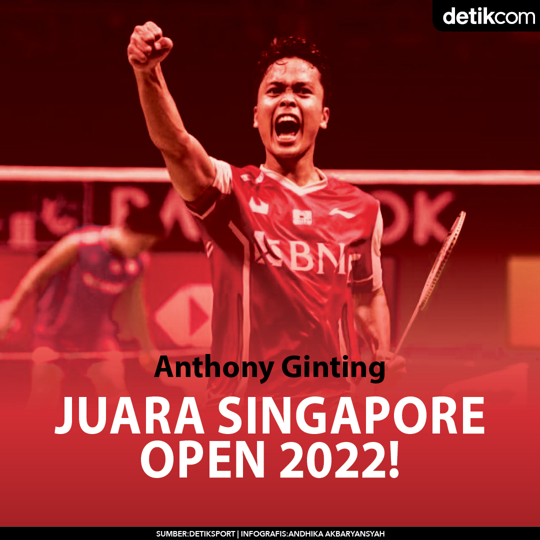 detiksport's tweet image. MANTAP! Selamat Anthony Ginting juara Singapore Open 2022 setelah hadapi wakil Jepang, Kodai Naraoka 🔥🇮🇩⁣
⁣
Ginting lewati permainan alot untuk menang straight game! Ginting menangi gim pertama 23-21 dan menangi gim kedua 21-17.⁣
⁣
#SingaporeOpen2022
