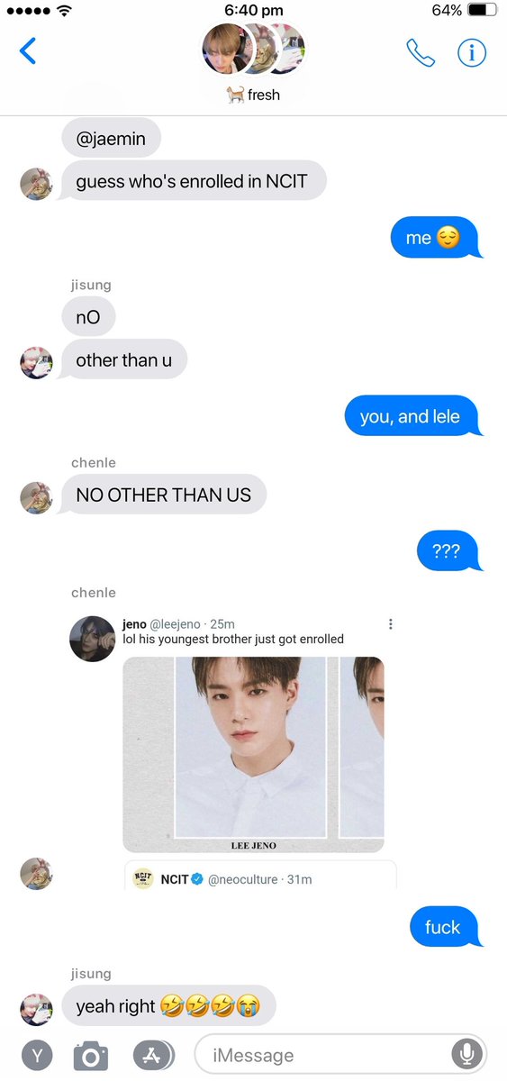 #nomin au
— wherein jaemin rejoices as he got enrolled in NCIT and finally escape jeno; the one who always makes his day immediately bad, or so he thought.