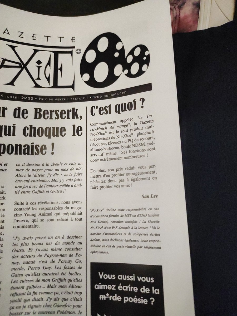 noxice's tweet photo. @Servietsky1er @Cheloux_Zombie @SamiSaka_ @sanxice Comme dit dans la partie "c'est quoi", la gazette est faite pour servir de planche à découper, de kleenex, de PQ, d'allume barbecue, de boule BDSM, ou même de préservatif. https://t.co/WHtheU2JlU