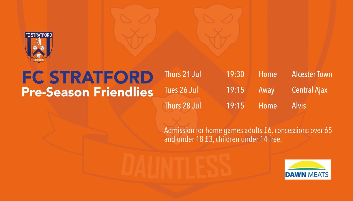 FC remaining Pre Season Fixtures. <a href="/StratfordTownFC/">Stratford Town FC</a> <a href="/StratTownISA/">Stratford Town Supporters Association</a> <a href="/herald_sport/">Herald Sport</a> <a href="/NLeagueToday/">Non League Today</a> <a href="/WelcombeRadio/">WelcombeRadio</a> <a href="/strat_observer/">Stratford Observer</a>