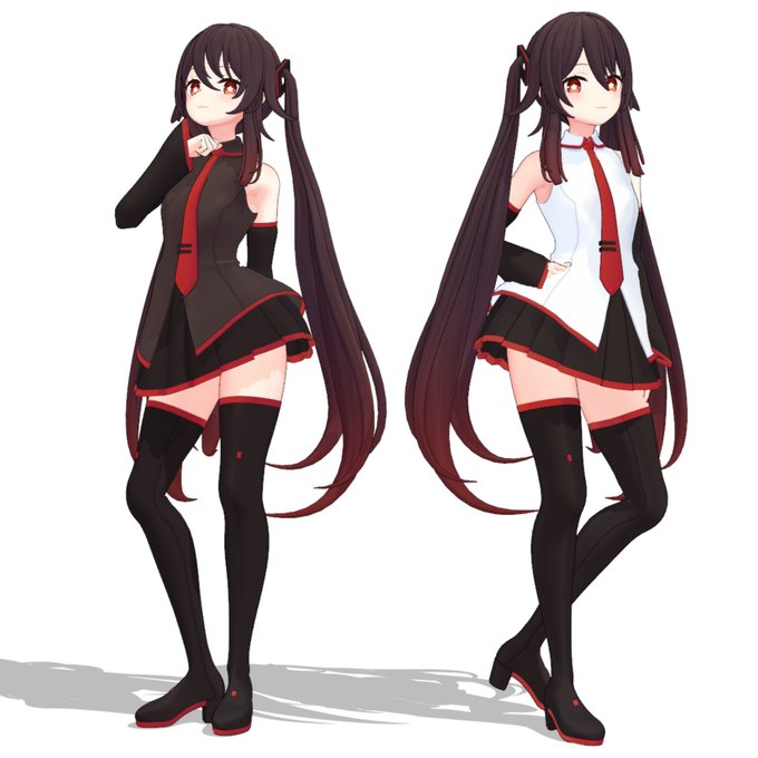 miku衣装を土日で簡単に作ってみました～🤗
ツインテなのでやってみました😋
テストモデルをファンティア、Patreonで追加しています
https://t.co/8967fUeVS3 