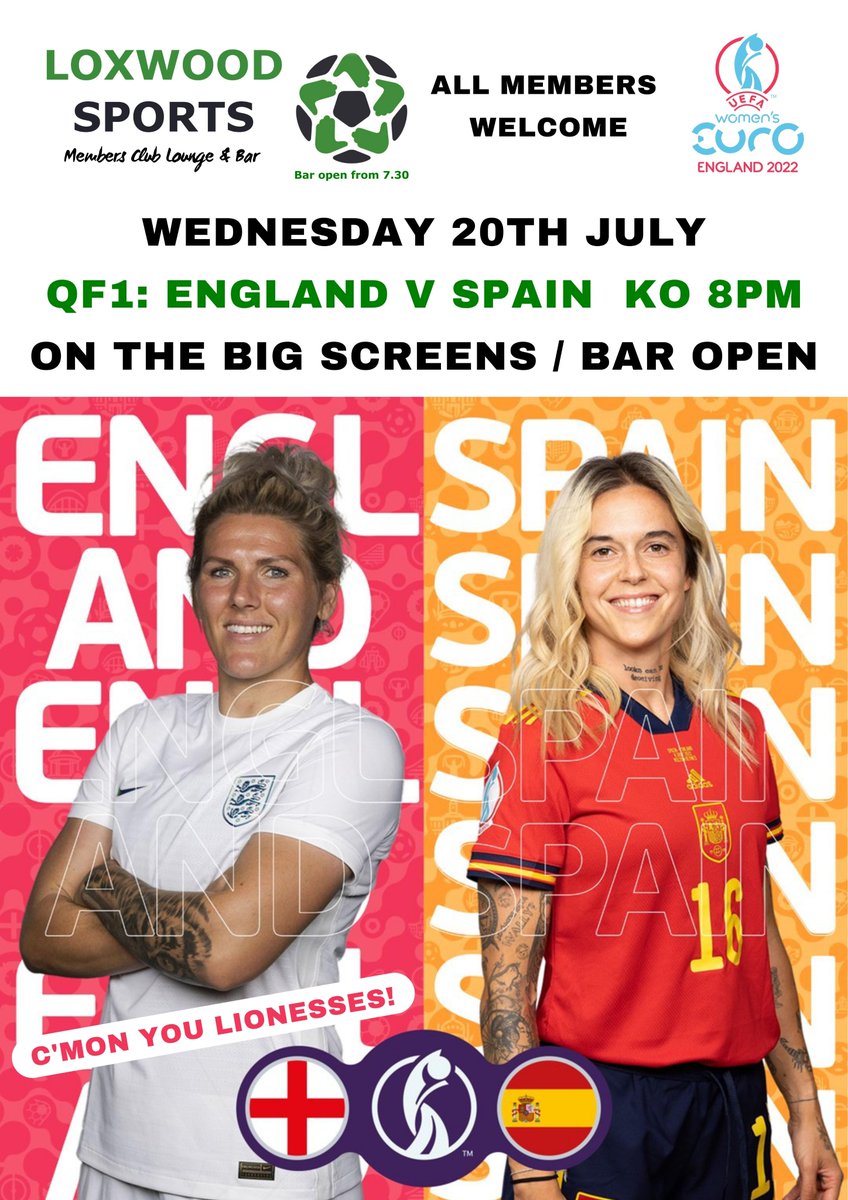 loxwoodsports's tweet photo. All happening on Wednesday evening at Loxwood.
A Stoolball game on the cricket pitch and the Lionesses try to outplay Spain on the big screens inside. All members welcome, bar will be open from about 7.30pm KO at 8pm #loxwoodsports #WEURO2022 #ShowYourHeart #stoolball https://t.co/qPqdMCXSKL