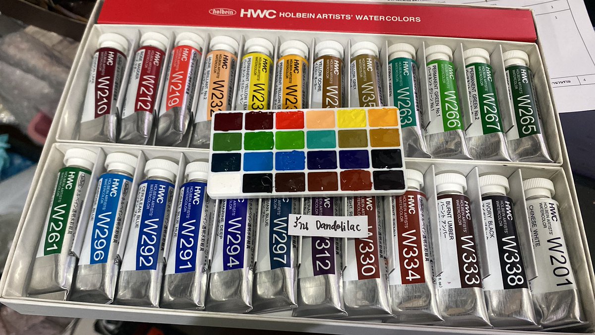 dandelilac's tweet photo. Holbein 24 สี แบ่งสีละ 0.5 มล. จ้า 400.- รวมส่ง ลทบ. ทักแชต/ไลน์ค่ะ  scm1802 #สีน้ำแบ่งขาย #สีน้ำเกรดศิลปิน #สีน้ำญี่ปุ่น 🥰 https://t.co/ttwH2pTh2W