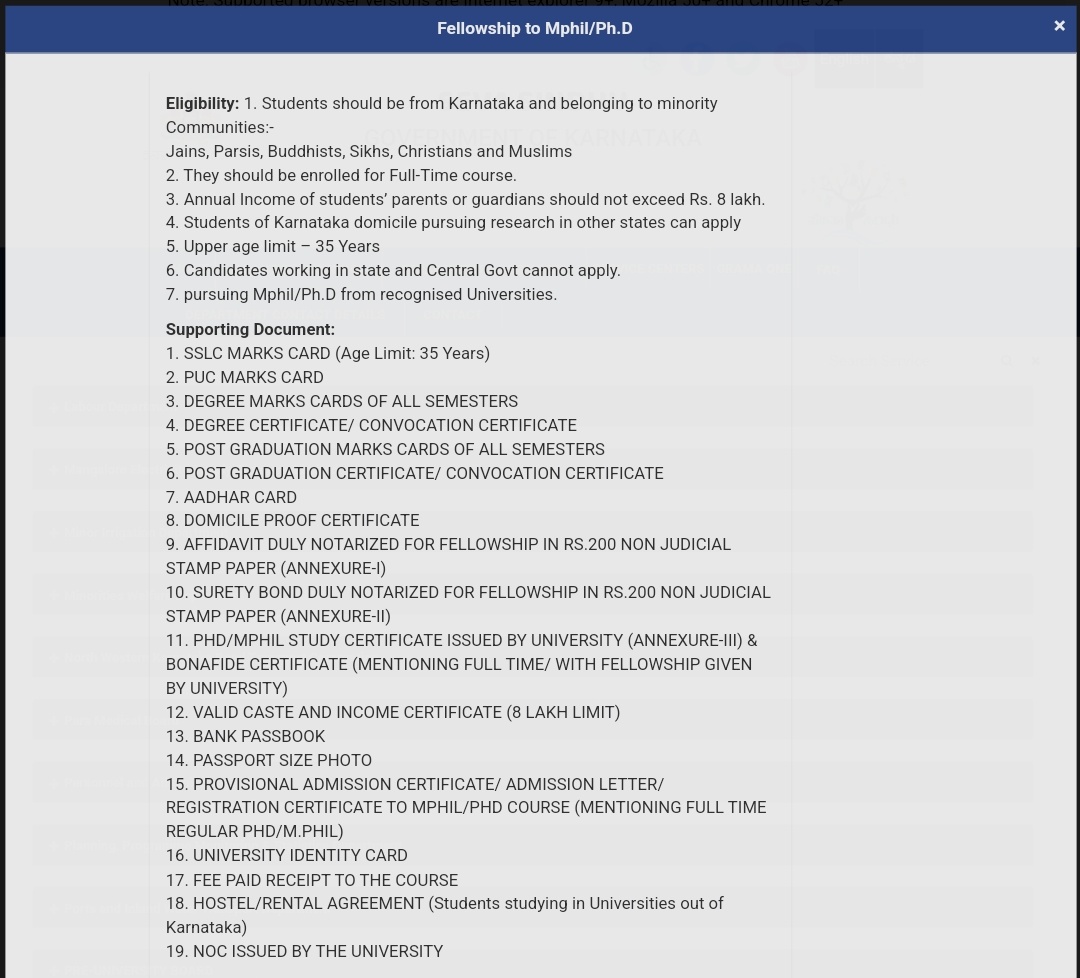 2022-23ನೇ ಸಾಲಿಗೆ ಅಲ್ಪಸಂಖ್ಯಾತ ಸಮುದಾಯದ ವಿದ್ಯಾರ್ಥಿಗಳಿಗೆ ಎಂ.ಫಿಲ್ ಮತ್ತು ಪಿ.ಎಚ್.ಡಿ  ಫೆಲೋಶಿಪ್ ಗೆ ಅರ್ಜಿ ಆಹ್ವಾನಿಸಲಾಗಿದೆ
Applications for M.Phil &amp; Ph.D Fellowship for Minority Students 2022-23
Last Date : 16.08.2022
sevasindhuservices.karnataka.gov.in/directApply.do…

<a href="/DOMGOK/">Department of Minority Welfare, Govt of Karnataka</a> <a href="/Captain_Mani72/">Manivannan P 🇮🇳</a> <a href="/dcudupi/">DC Udupi</a> <a href="/CEOUdupi/">CEO Udupi</a>