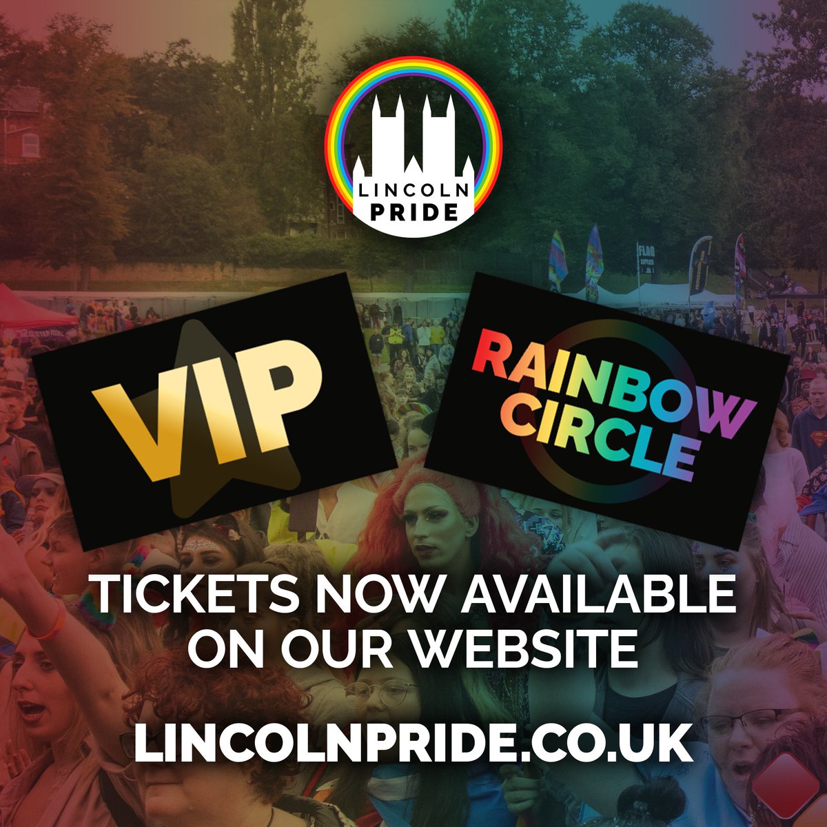 ❤️🧡💛 LP2022 TICKETS 💚💙💜

We're excited to announce our 2022 VIP &amp; Rainbow Circle tickets are now available to purchase! 🎟️

❤️🧡💛 Get your tickets here! 💚💙💜
➡️➡️➡️ LincolnPride.co.uk/tickets ⬅️⬅️⬅️