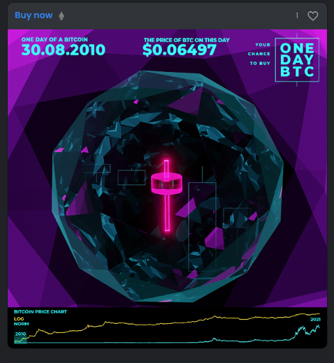Mint continues!⚡️⚡️⚡️
Congratulations to the owner!🥉
New owner #45 - 30.08.2010 historical date of bitcoin wrapped in NFT OneDayBTC🚀

Go! FreeMints - onedaybtc.io

opensea.io/assets/ethereu…

#MintingNow #onedaybtc #nft #NFTs #Bitcoin #NFTMarketplace #NFTMint #FreeMints