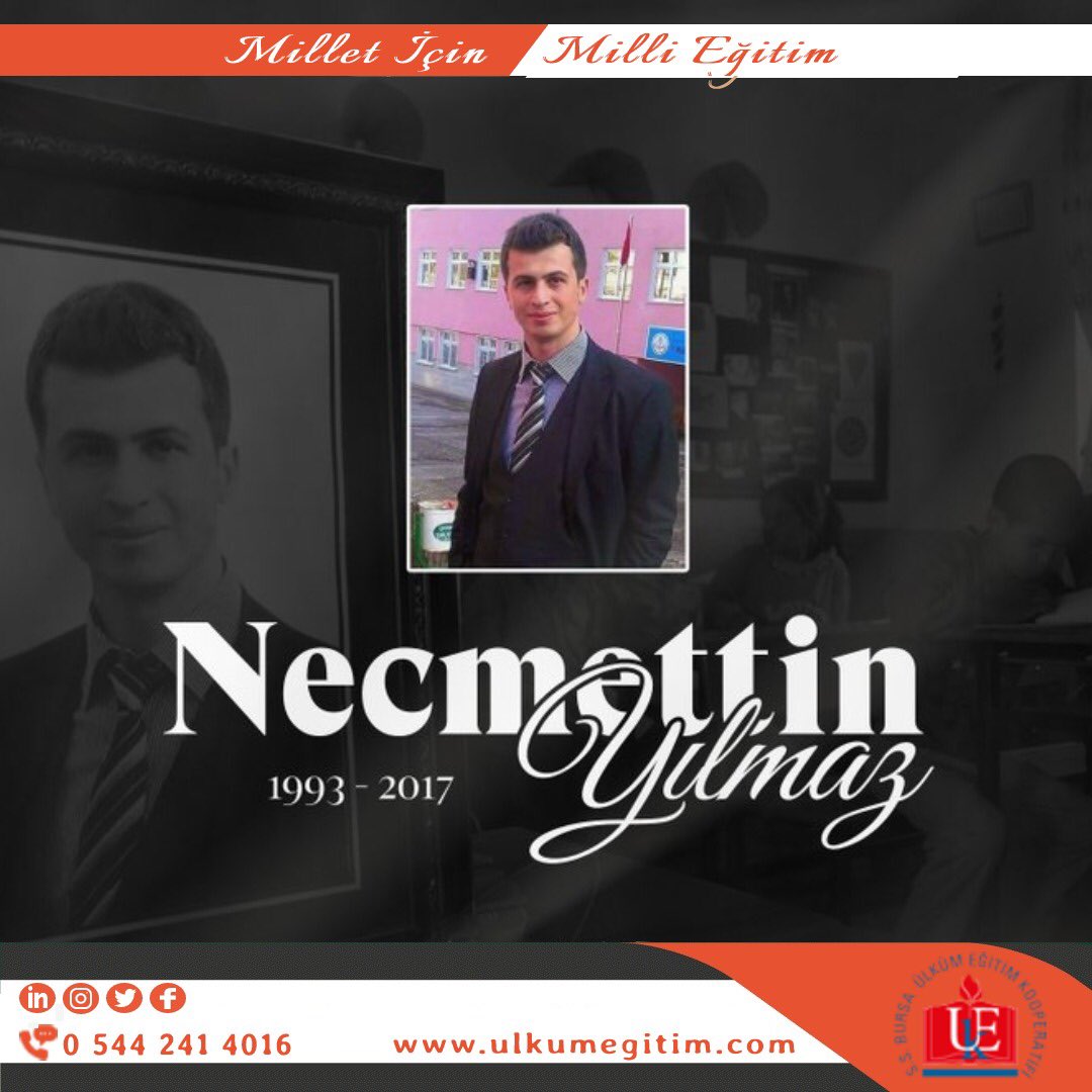 Şehit Öğretmen Necmettin Yılmaz!
8 aylık öğretmendi.
Hainler tarafından şehit edildi.
Şehâdetinin 5. yılında rahmetle anıyoruz. Ruhu şâd olsun.
#NecmettinYılmaz