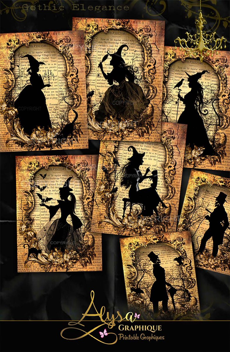 Latest #witchy addition to my #etsy shop:  #digital images, #WitchArt #instantdownload etsy.me/3BcZTdV #black #cardmakingstationery #halloween #scrapbooking #collagesheets #digitalcollage #artdownload