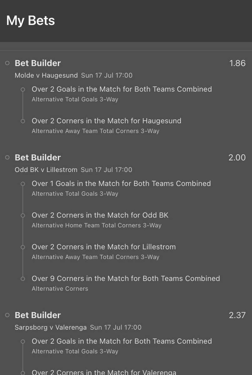 cornerm17471203's tweet photo. Today’s play’s in Norway🇳🇴 @ 16.95 #betbuilders #4fold #COMEON ⚽️ @FootyStats_org @FlashscoreUK https://t.co/dCuilEugZk