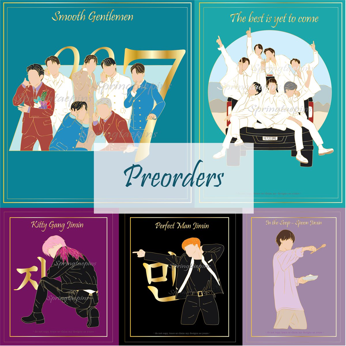 springtaepins's tweet photo. Lovelies! 
Preorders are available on my bigcartel ~ slots are limited so don't miss out 😁 https://t.co/l6yR3K2Wpx