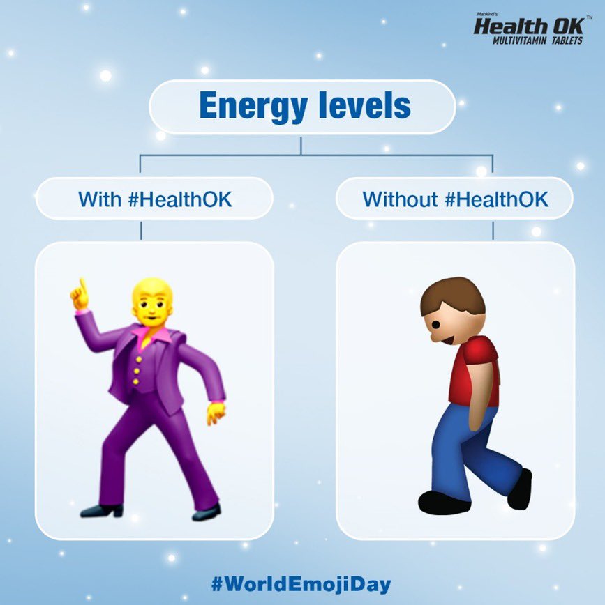 healthoktablets's tweet photo. Which Emoji are you?
Tell us in the comments Section!
Get your dose today: https://t.co/yYAX24rCDe
#HealthOkMultivitaminTablets
#WorldEmojiDay #HealthOkTohSabOk
#HealthOK #multivitamintablets #improvedimmunity #24x7energy #healthsupplements #vitamins #zinc #workenergy https://t.co/xNdOs08Ac1
