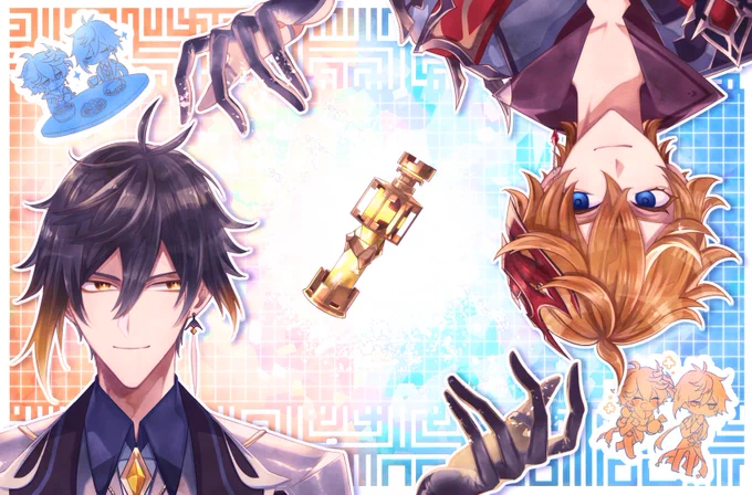 #空中遊鯨タル誕 webオンリー開催ありがとうございます&おめでとうございます!記念に付き合ってない鍾タルの誕生日前祝い漫画🔶💧 