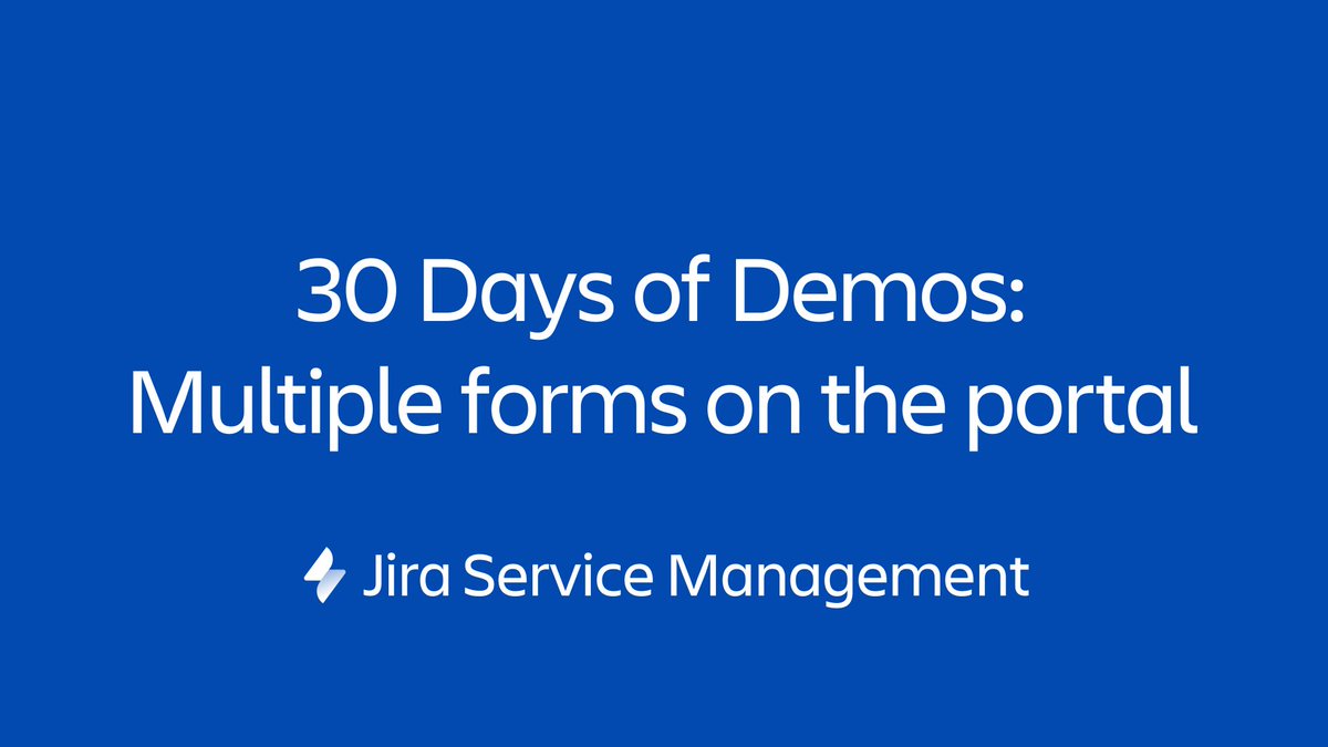JiraServiceMgmt's tweet photo. You can add as many forms as you like. To any request in Jira Service Management.
This is forming up to be a great feature. See what we mean in Day 10 of the 30 Days of Demos video series.
https://t.co/gnQolC07Vb
#forms30 https://t.co/aTmNyLqplw