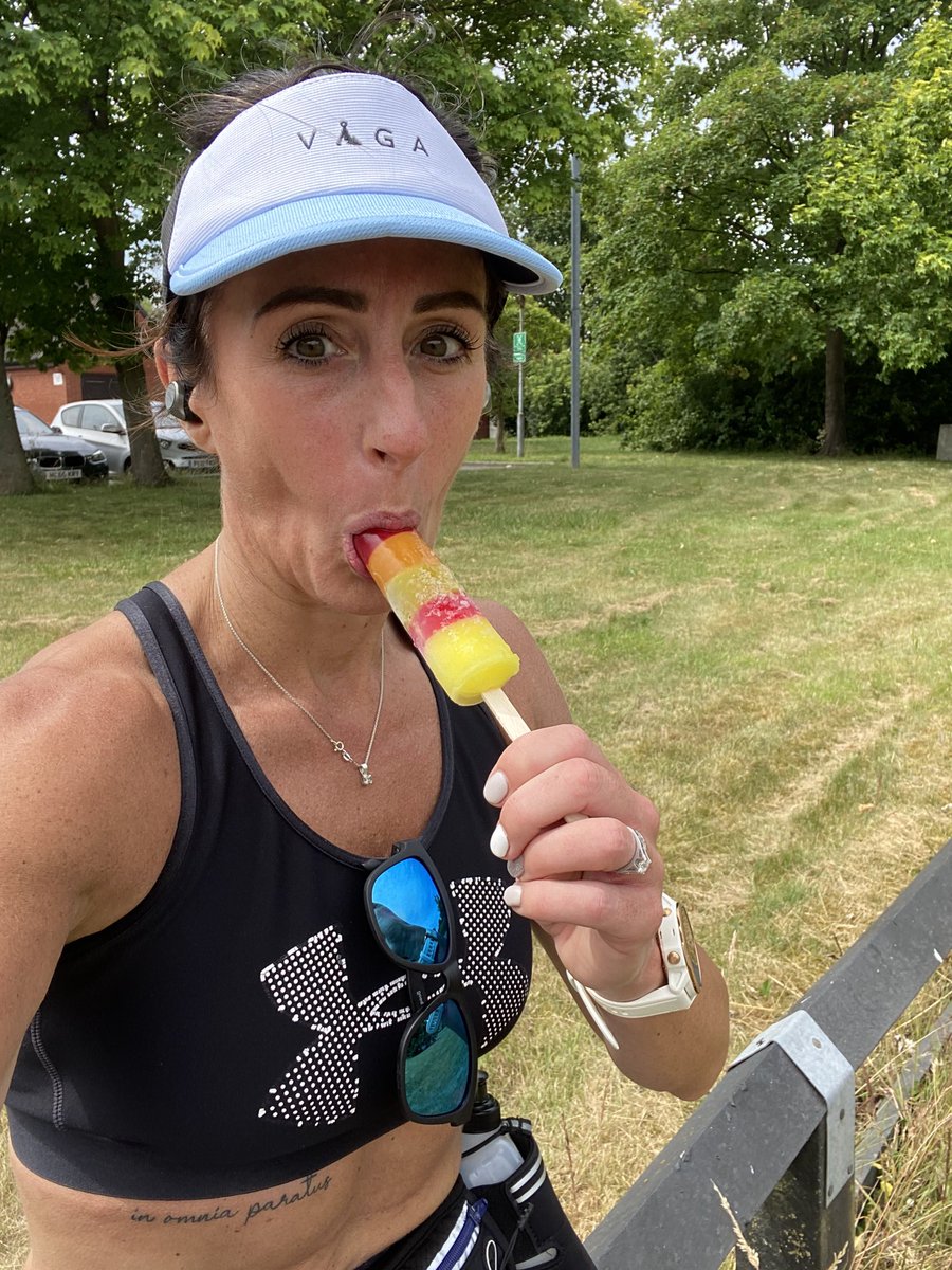Which nutter goes for a 10 mile run in this heat? I’ve stopped for an ice coffee and an ice pop to try to cool down 🥵🤯#needsmust #sticktotheplan #mustbemad