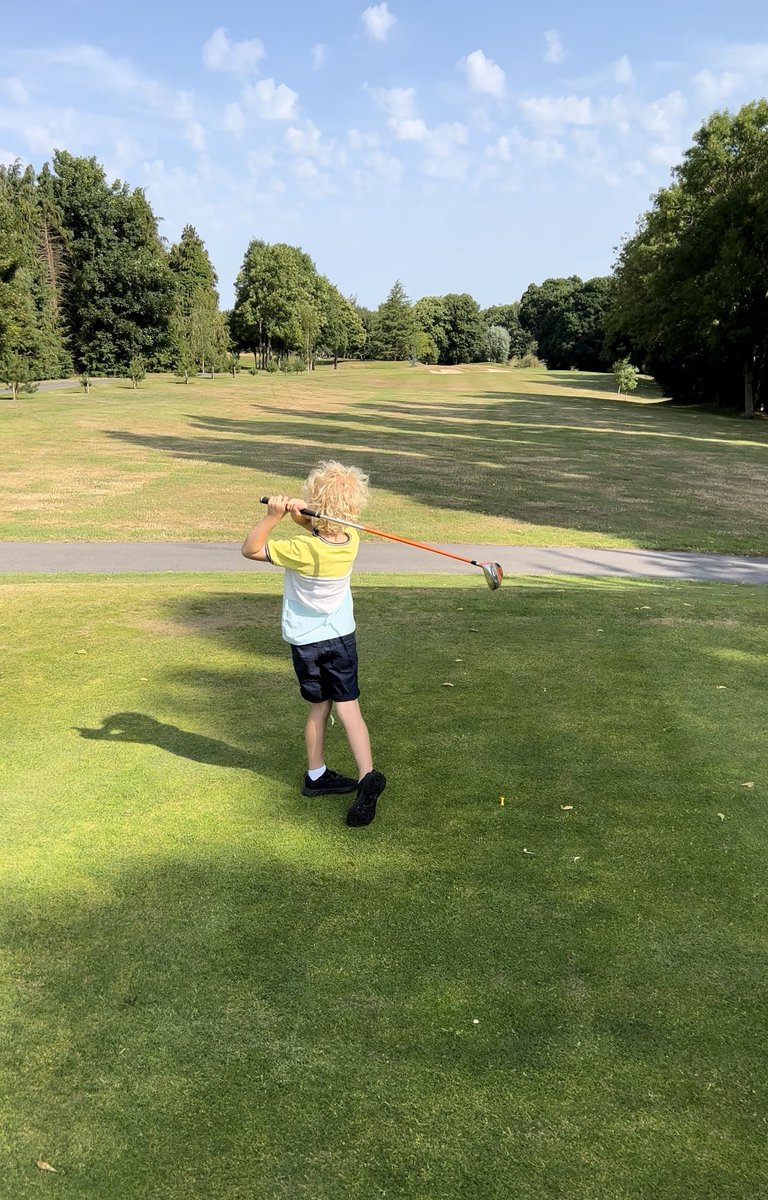 First time out on the course for Oscar this morning armed with his first set of clubs. He loved it and had so much fun! He is also swinging it really nice 👌 quality time with him, doesn’t get any better 💙 #daddy&amp;sontime #golfboys <a href="/exetergcc/">Exeter Golf & Country Club</a> <a href="/DevonGolf/">DevonGolf</a> <a href="/EnglandGolf/">England Golf</a>