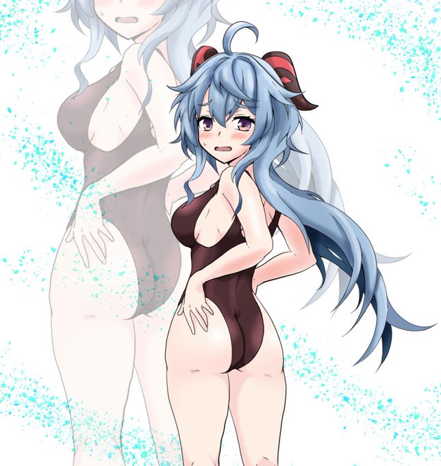 原神の甘雨ちゃん描きました〜_(:3」z)_やっぱり夏だから涼しい格好にしてもろて 