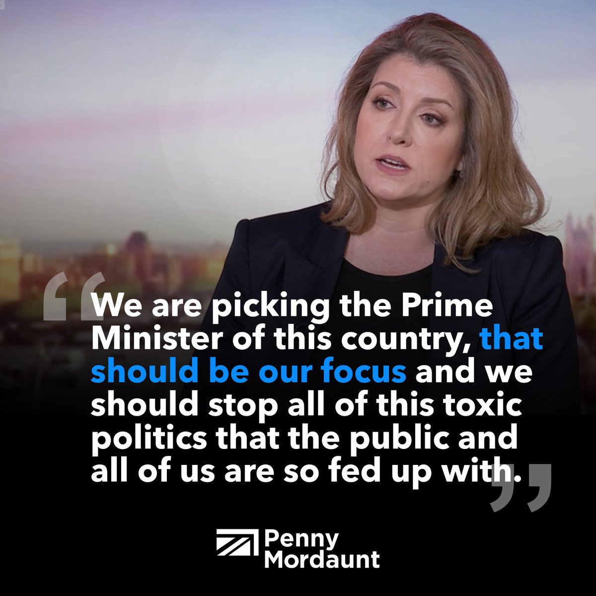 'We are picking the Prime Minister of this country, that should be our focus and we should stop all of this toxic politics that the public and all of us are so fed up with'