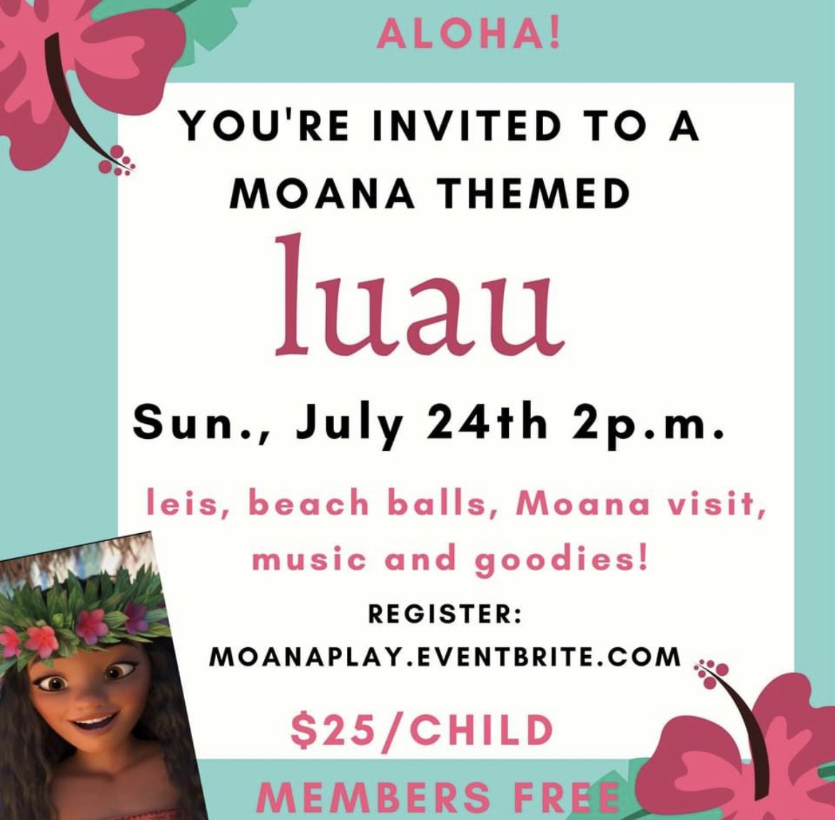 Come meet Moana at <a href="/PlayTimeRI/">Play Time RI</a>! Limited spots left!