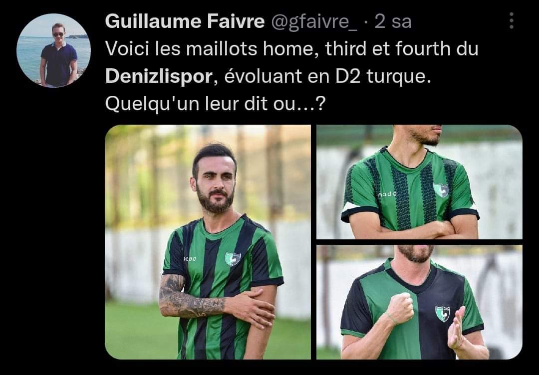 vaktliotenhoroz's tweet photo. Denizli'nin en çok ihracat yapan firmalarının başında gelen firmanın ürettiği Denizlispor formaları bir çok yabancı futbol hesabına konu oldu ve eleştirildi https://t.co/fdJ35jC7YF
