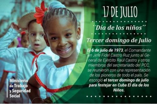 Alegría y mucho amor para nuestros niños que son la esperanza y el futuro. Felicidades.#CubaPorLaPaz #CubaEsAmor