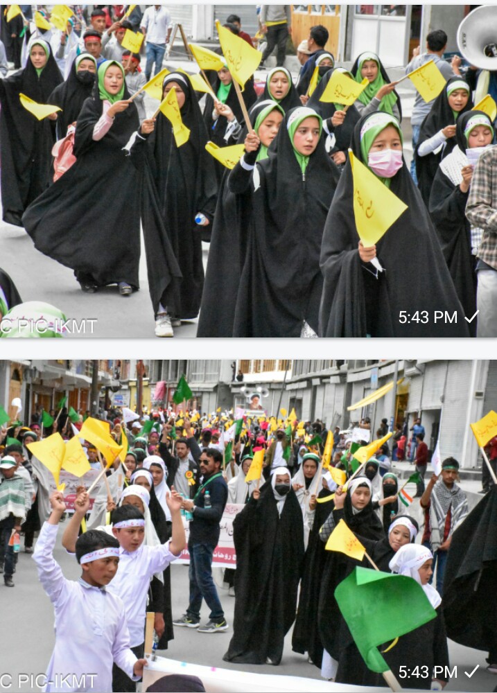 mominhussain409's tweet photo. راهپیمایی بچه های دارالقران کرگل لداخ هند با عنوان "غدیری اجتماع" به همت بسیج روحانیون مو سسه یاد بود امام خمینی برگزار شد.
Rally of the children of Dar_ul_ Qur'an of #KargilLadakh under the title "#Ghadeeri Ijtima" organised by Baseej Ruhaniyun IKMT.
#فقط_به_عشق_علی
#غدیری_ام https://t.co/ka8taym0go