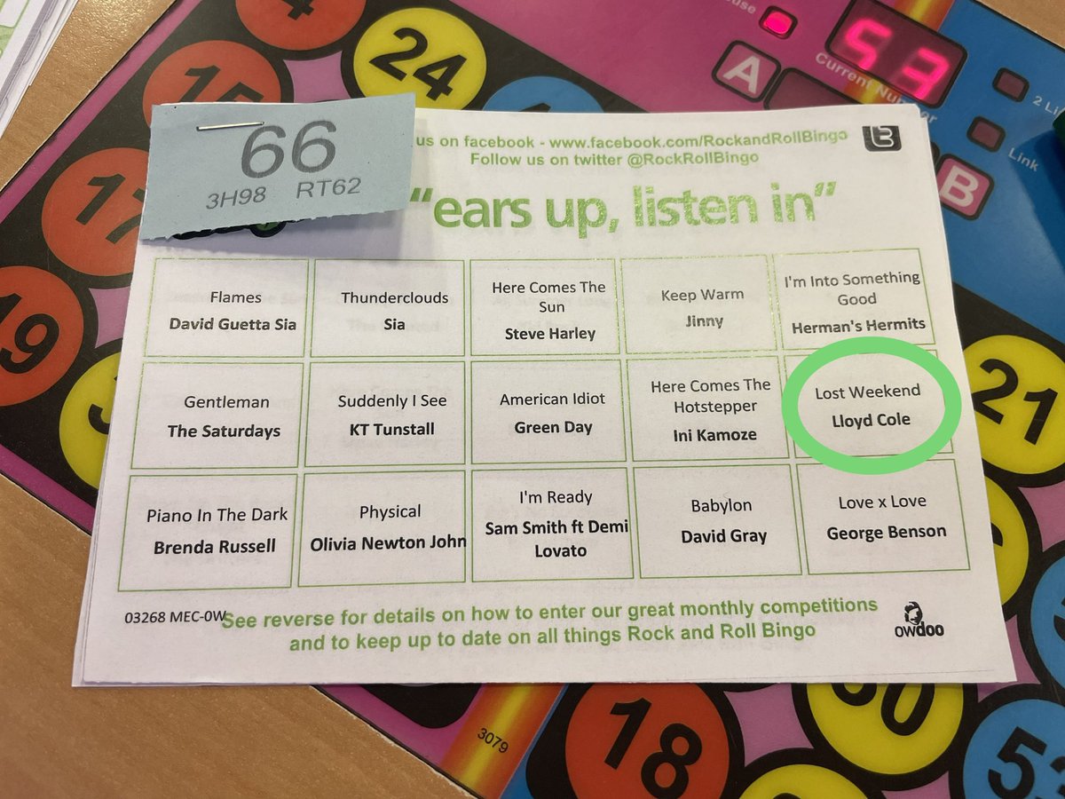 mintmusicsync's tweet photo. Hey @Lloyd_Cole - look who popped up at Mecca bingo last night. Didn’t win a sausage. https://t.co/3dxkcnNgB5
