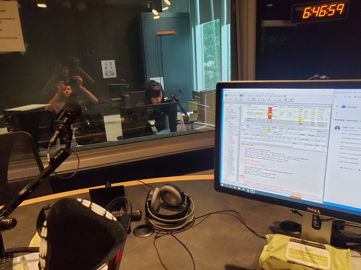 PaulOnCBC's tweet photo. Pulling double duty this morning, reading the news on Daybreak too. Thankfully, @LiretteDominika just happens to be here learning the ropes this weekend. Teamwork! https://t.co/NWVvw7keMN