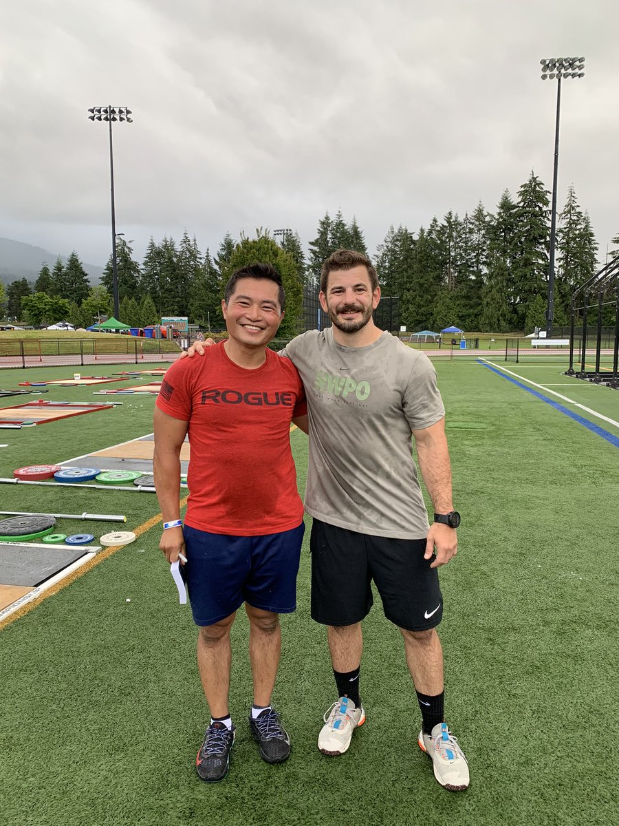 MarkDouangchanh's tweet photo. One of my perks from being a judge at The Canwest games was that I had an opportunity to not only meet…but to workout with 5 Time CrossFit Games Champion, Mat Fraser! I have to admit, I fanboyed, little.I also got to meet his wife, Sammy and his business partner O’keefe. 😀 https://t.co/e1H4b4O73y