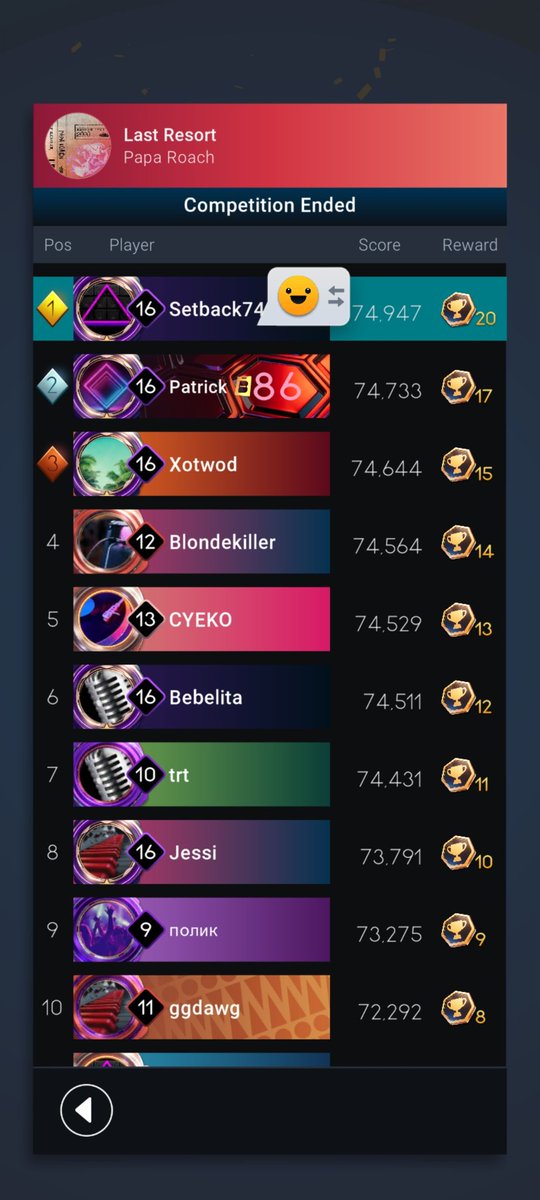 setback749's tweet photo. @playbeatstar 5 down 1 to go, hype! https://t.co/XCFYAwWHz4