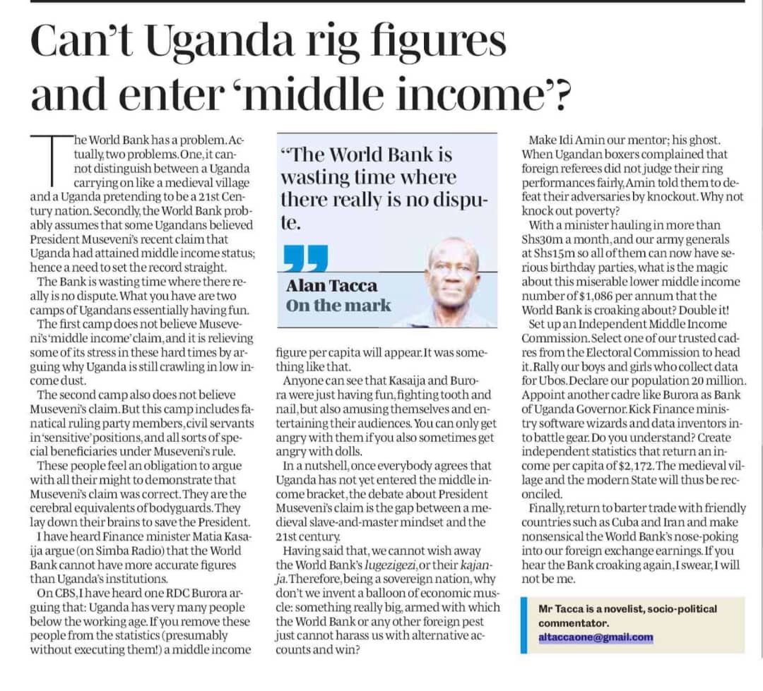 The best advice Gen M7 can get on Uganda's Middle Income status🤣🤣🤣